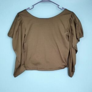 Mia Joy Low Back Top Size Small Olive Green